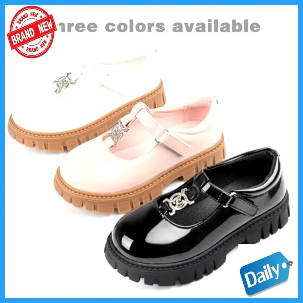 Toddler Girl Mary Jane Dress Shoes with Bow and Velcro Closure